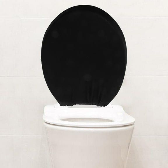 WRISTBIQUE Protective Wristbique Toilet Seat Cover Washable Black Polyester Home Hotel Use 1Pcs