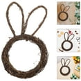 thumbnail image 2 of OFFIGAM Bunny Wreath Decoration Rattan Multi-Color Spring Easter Door Hanging Ornament 1 Set, 2 of 6