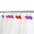 thumbnail image 6 of White Rose Stainless Steel Shower Curtain Hooks (12 Count), 6 of 8