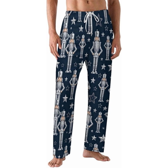 PRIYAL Pajama Pants for Men,Nutcracker Pattern Red Men's Sleepwear Bottoms,Lounge Pants