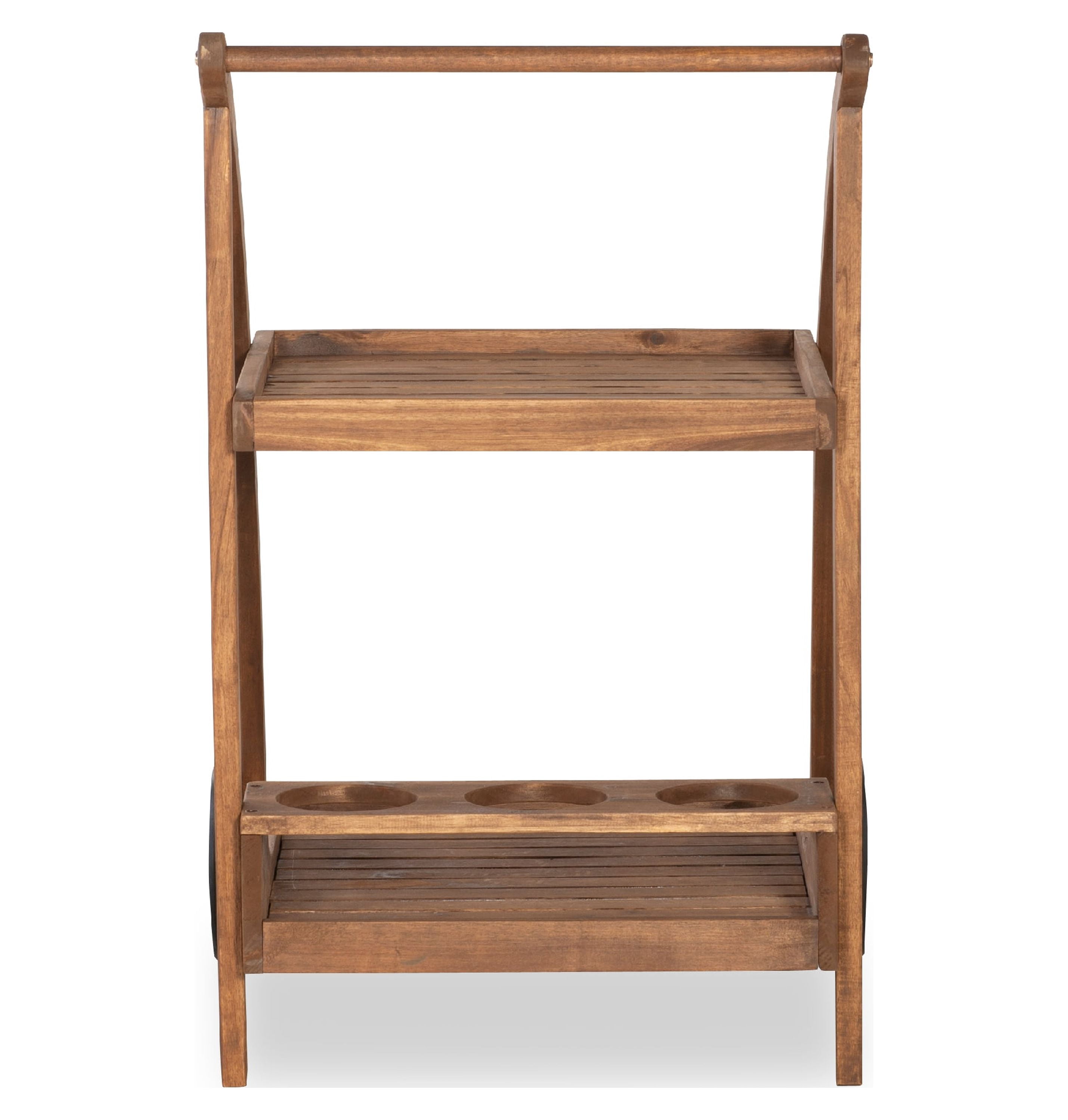 Linon Crosscreek 2-Tier Outdoor Drink Trolley, Acorn Finish