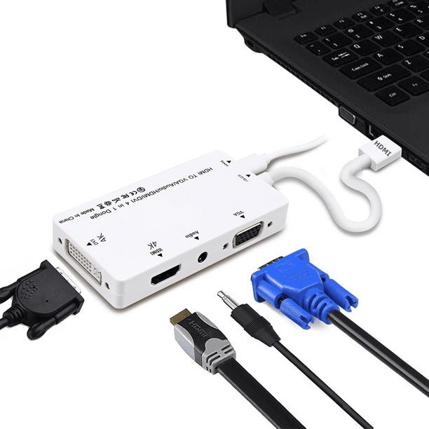 Cable adaptador HDMI a VGA DVI HDMI con audio de 3 5 mm 3 en 1 para portatil HDMI computadora etc. para conectarse simultaneamente. Rojo Verde 2035661 1 Walmart en linea