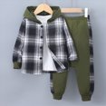 thumbnail image 2 of CAUYDY Kids Boy's Outfits Baby Toddler Button Plaid Long Sleeve Jacket and Elastic Waist Sweatpants 2 Piece Set Fall Winter AG for Sizes 5-6 Years, 2 of 9