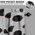 thumbnail image 5 of Whale & Great White Shark Nautical Curtains 3 PC Set - Mystical Ocean Theme, Semi-Sheer Tier + Valance (54x18 & 27.5x24 Inch), Rod Pocket Window Panels, 5 of 6