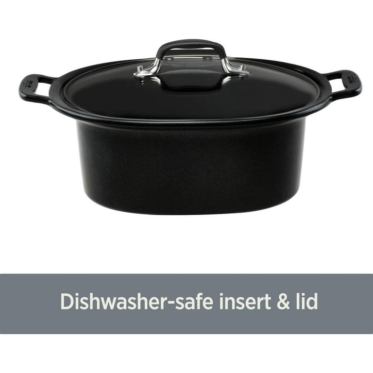 All-Clad 1500990903 Slow Cooker Ceramic Replacement Insert for SD700450,  6.5 quart, Black
