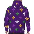 thumbnail image 7 of Wukai Purple Mardi Gras Print Men Hoodies Fleece Sweatshirts Long Sleeve Sweaters Pullover Fall Outfits Winter Clothes-Small, 7 of 7