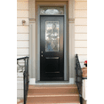 thumbnail image 4 of 36" x 80" Environment Damage Resistant Polyurethane Composite Exterior Entry House Front Door, Openable Tempered Rain Glass Window, Left-Hand Single Door Inward Swing Espresso FR08, 4 of 6