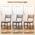 thumbnail image 6 of HOMCOM Modern Dining Chairs Set of 4, Linen Fabric Upholstered Kitchen Chairs with Rubberwood Legs for Dining Room, Living Room, Brown, 6 of 9