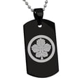 thumbnail image 1 of Stainless Steel Abe Samurai Crest Engraved Dog Tag Pendant Necklace, 1 of 1