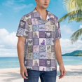 thumbnail image 2 of Lsque Lavender Flowers pattern Hawaiian Shirt for Men, Unisex Summer Beach Casual Short Sleeve Button Down Shirts-Small, 2 of 9
