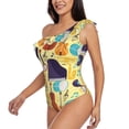 thumbnail image 3 of Yiaed Musical Instruments Print Women One Piece Swimsuits Tummy Control One Shoulder Bathing Suits Pattern Ruffle Swimwear-XX-Large, 3 of 8