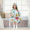thumbnail image 7 of FORMRS Wearable Blanket Hoodie with Sleeves for Kids Cozy Flannel Sweatshirt, Bubbles Hamburger, 7 of 7