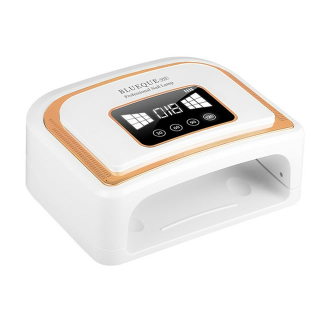 BLUEQUE 120W Lámpara de secador de uñas recargable 30 LED Fuente de luz dual Máquina de secado de uñas Uso en el hogar Moda portátil Luz de uñas de detección inteligente