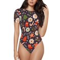 thumbnail image 2 of Picia Winter Holiday Christmas Womens One Piece Swimsuits Modest Tummy Control Bathing Suits Lace Up Slimming Swim Suit-Medium, 2 of 9