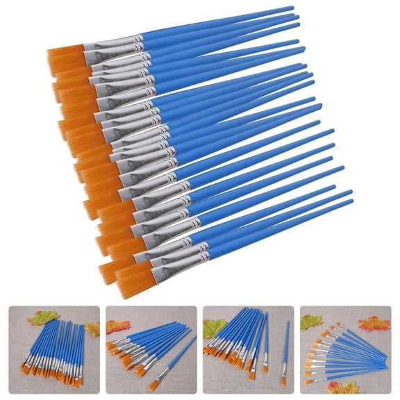LEORX 1 Set Flat Paint Brush Nylon for Watercolor Oil Gouache Acrylic by Children Students