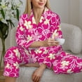 thumbnail image 4 of Wukai Vintage Flowers Print Women's Pajama Set - Soft Long Sleeve Sleepwear for Comfort and Style-Small, 4 of 9