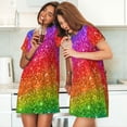 thumbnail image 4 of Naloa Colorful Glitter Print Women Nightgowns,Womens Loungewear,Short Sleeve Sleepwear,Comfy Ladies Nightdress, 4 of 6