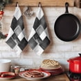 thumbnail image 4 of Dish Towels, Black Plaid Absorbent Kitchen Towels 2 PCS, Abstract Art Color Block Microfiber Hand Towels Dish Cloths Tea Towels for Home&nbsp;Bathroom Cleaning Drying,18X28-Inch,, 4 of 9