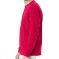 thumbnail image 3 of Hanes Essential-T Men's Long Sleeve T-Shirt, Crewneck, Classic Fit Cotton Tee, Athletic Crimson, M, 3 of 5
