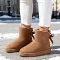 thumbnail image 6 of Knivor Cozy Winter Boots for Women Fuzzy Warm Ankle Snow Boots with Back Bow Detail Stylish Slip On Short Boots for Casual Cold Weather Outdoor Wear, 6 of 9