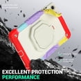 thumbnail image 5 of Case for Samsung Galaxy Tab A11 Plus 11 inch 2025 Release, 360 Rotating Stand Handle Shoulder Strap Heavy Duty Shockproof Cover, Rainbow Red, 5 of 7