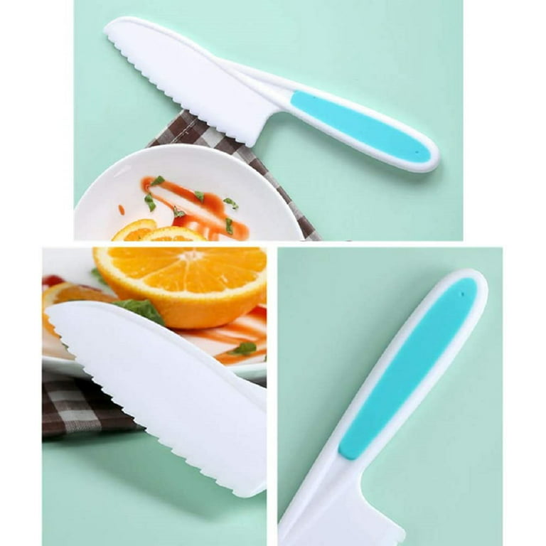 Nylon Chef Knife Children's Safe Cooking Knives for Cooking and Cutting Fruits, Veggies, Sandwiches & Cake - Perfect Starter Knife Set for Little