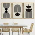 thumbnail image 3 of PixonSign Framed Canvas Print Wall Art Set Duotone Mid-Century Minimal Stripe Figures Abstract Shapes Illustrations Modern Art Boho Decorative for Living Room, Bedroom, Office - 16"x24"x3 NATURAL, 3 of 5