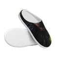 thumbnail image 3 of Wukai Realistic Style Green Fur Wolf Print Women's Indoor Bedroom Slipper Slip On Shoes, Unisex House Shoes with Anti-Skid Sole for Men, Gift for Women Men-35/36, 3 of 7
