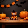thumbnail image 4 of MYUNNIL Halloween Plush Teddy Bear, Soft Teddy Bear Stuffed with Spider Web Pattern Witch Hat and Cloak, 11" Cool Cute Animal Themed Decoration for Halloween Party & Birthday Gifts, Orange, 4 of 7