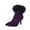 Purple, variant on Womens High Heel Fluffy Ankle boots Zip Pointed Toe Autumn Winter Shoes