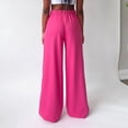 thumbnail image 6 of AILIYIL Women'S Solid Color Elastic Waist Loose Version Of Straight Leg Pants With Closed Legs Casual Sweatpants (Hot Pink,M), 6 of 7