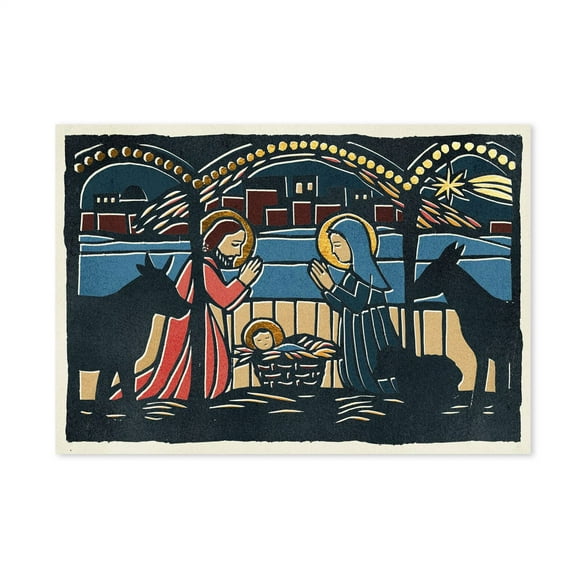 Hallmark Business Bulk Christmas Cards (Stained Glass Nativity), 25 ct.
