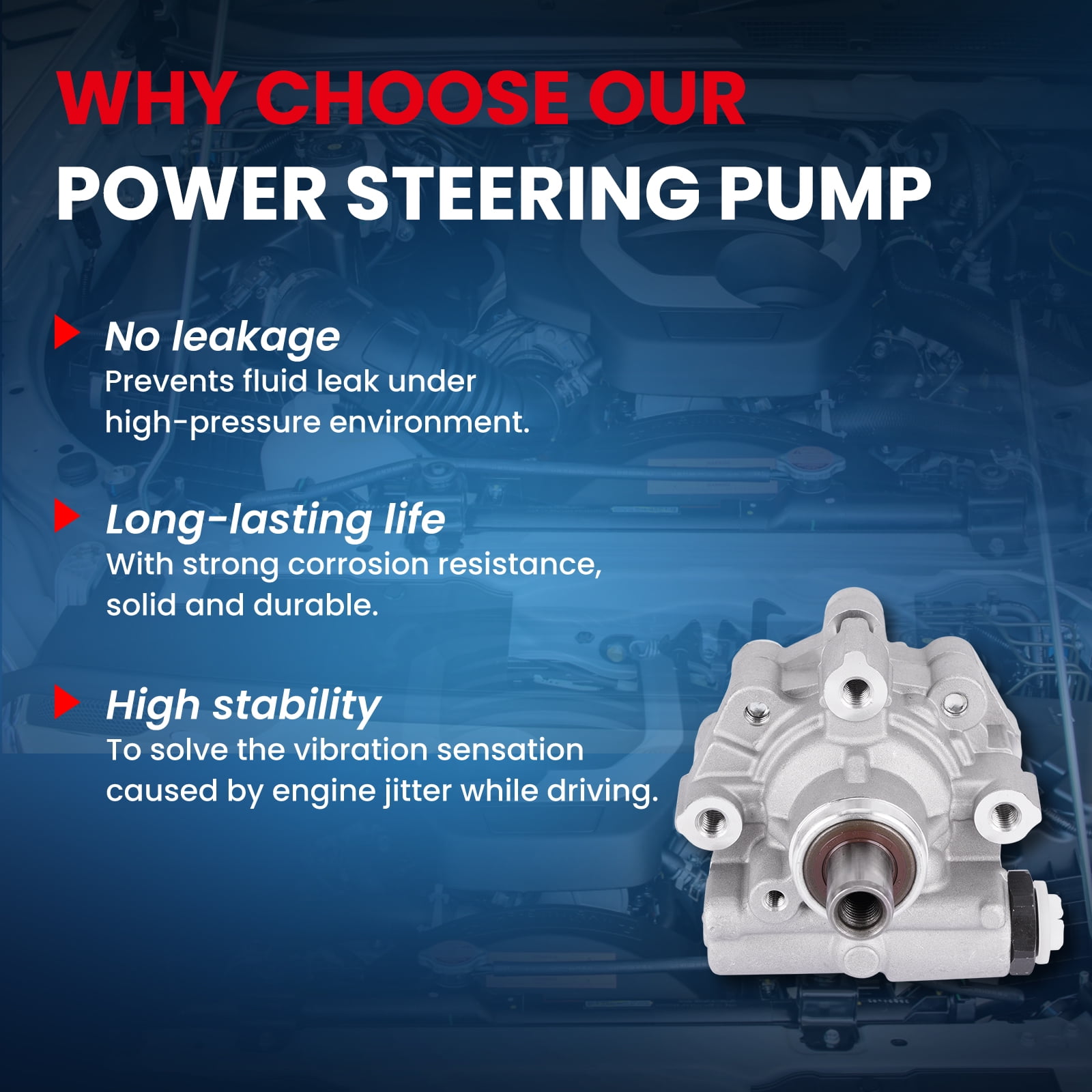MOCA AUTOPARTS Power Steering Pump Fit for 2010-2012 Chevrolet Equinox 3.0L & 2013-2017 Chevrolet Equinox 3.6L & 2013-2017 GMC Terrain 3.6L