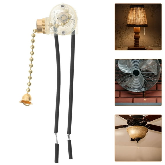 IBASETOY Light Fixture Chain Pull Chain Switch Golden Plastic ONOFF Settings Ceiling Fan Control for Homeowners 1Pcs