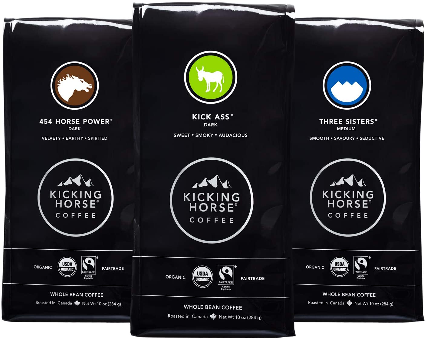 Kicking Horse Coffee Whole Bean Variety Pack (Pack of 3 Flavors