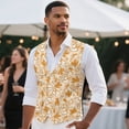 thumbnail image 2 of Uorisanigo Yellow Cowboy Men's Suit Vest Size M V Neck Mens Vests Casual Dress with Pockets Lightweight Waistcoat Casual Vest Fashion for Men, 2 of 7