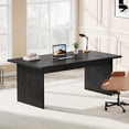thumbnail image 3 of Tribesigns 63" Executive Desk, Modern Large Computer Office Desk, Simple Style Rectangle Writing Table for Home Office, Black, 3 of 5