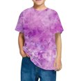 thumbnail image 1 of Zpanxa T-Shirts pour Filles Imprimé Stylé Col Rond Manches Courtes Été Décontracté Haut en Coton 9-10 Ans, 1 of 4
