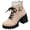 Khaki, variant on Goth Platform Boots Chunky Heel Ankle Booties for Women Punk Buckle Gothic Boot with Zipper Lace Up Dress Shoes