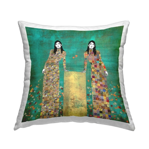 Stupell Industries Women with Geometric Gowns Decorative Printed Throw Pillow Design by Jose Cacho