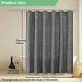 thumbnail image 2 of UniVerse Boho Shower Curtain, Grey Fabric Cloth Shower Curtains Farmhouse Tufted Chevron Striped Textured with Tassel for Bathroom, Soft Hotel Style Modern Minimalist, Machine Washable, 72x72, Grey, 2 of 17
