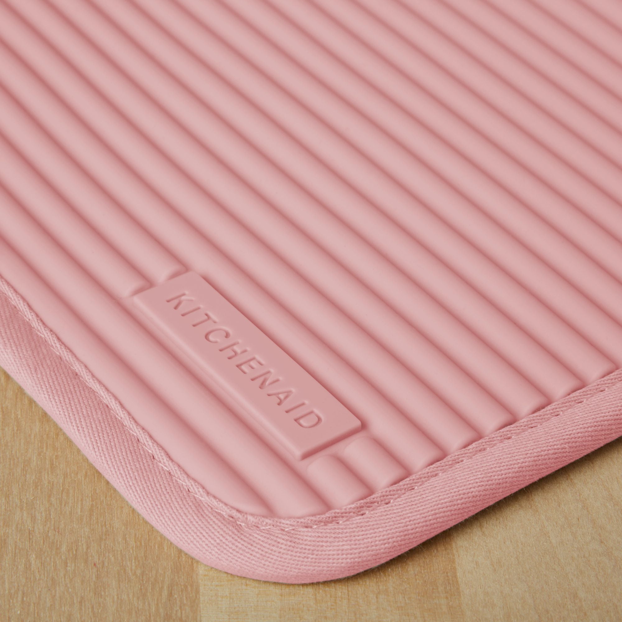 KitchenAid Ribbed Soft Silicone Pot Holder Set, Dried Rose, Set of 2