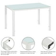 thumbnail image 6 of Veryke 5 Piece Dining Table Set, Glass Table with 4 High Back Chairs - White, 6 of 8