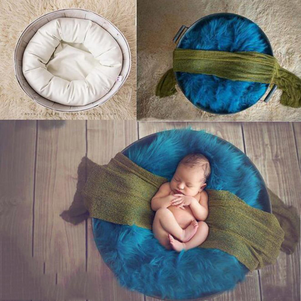 Mallb 4PCS Newborn Girl Boy Accessories Photo Filler Basket Wheat Donut Accessories para la colocación de cojines para bebés