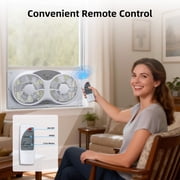 BEYOND BREEZE 9 Twin Window Fan, 3-Speed Expandable Window Fan with Reversible Airflow and Remote Control, New