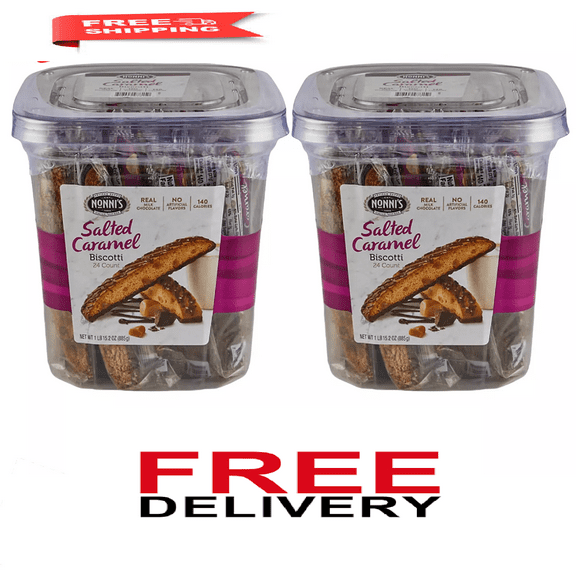 2 PACK. Nonni's Salted Caramel Biscotti 24 ct. FREE SHIPPING