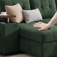 thumbnail image 5 of 8-Seat Large U Shaped Modular Sectional | Pull Out Bed Sleeper Sofa Dark Green/ Reclining Backrest, USB Ports, LED Light & Storage Seat - Tool-Free Assembly, 5 of 8