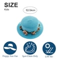 thumbnail image 2 of 52-54 cm circunferencia del sombrero sombrero de sol de verano para niños guirnalda playa al aire libre sombrero de copa plano protector solar sombrero de paja plegable azul cielo, 2 of 5