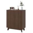 thumbnail image 1 of QinaQin Gabinete de almacenamiento de madera estilo escandinavo con 2 puertas y repisa ajustable, ideal para cocina, sala, recámara o como mueble TV, 1 of 8