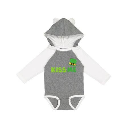 

Inktastic Saint Patrick s Day Kiss Me Green Top Hat Gift Baby Boy or Baby Girl Long Sleeve Bodysuit